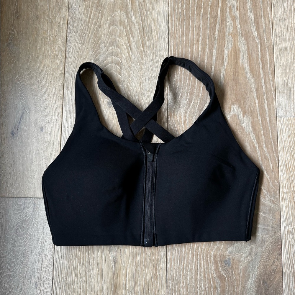 lululemon Black Zip Front Energy Sports Bra